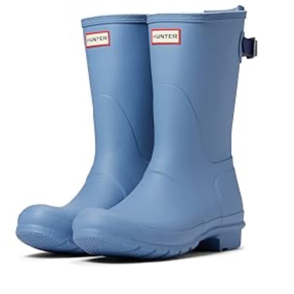 Hunter Original Back Adjustable Short Periwinkle Waterproof Matte Blue Rain Boot